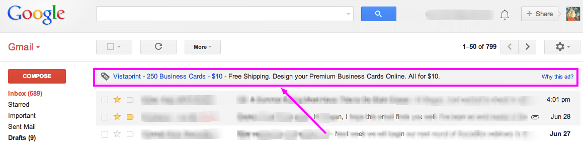 inline email ads